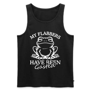 Meine Flobbers wurden lustiger Froschhumor gelesen - Männer Premium Bio Tank Top - Schwarz - Vorne - AI Model Male 178 light (178cm)