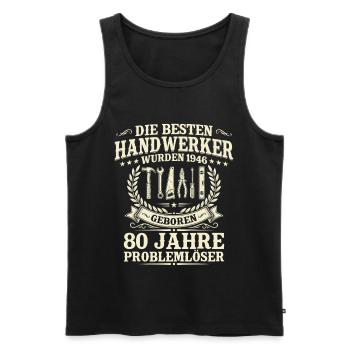 Bester Handwerker 1946 Jahrgang – 80. Geburtstag - Männer Premium Bio Tank Top - Schwarz - Vorne - Michal (187cm)