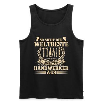 Weltbester Handwerker – Stolzer Meister Handwerk - Männer Premium Bio Tank Top - Schwarz - Vorne - Michal (187cm)