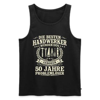 Bester Handwerker 1976 Jahrgang – 50. Geburtstag - Männer Premium Bio Tank Top - Schwarz - Vorne - Michal (187cm)