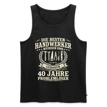 Bester Handwerker 1986 Jahrgang – 40. Geburtstag - Männer Premium Bio Tank Top - Schwarz - Vorne - Michal (187cm)