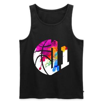 NR. 11 NUMMER 11 BASKETBALL 11. GEBURTSTAG - Männer Premium Bio Tank Top - Schwarz - Vorne - Michal (187cm)