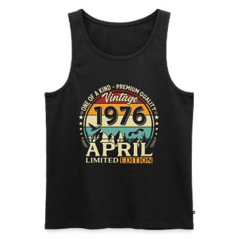 Cadeau du 50e anniversaire Mari Original avril 1976 - Débardeur bio Premium Homme - noir - Devant - Michal (187cm)