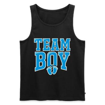 TEAM BOY Typografie mit Fußspuren - Männer Premium Bio Tank Top - Schwarz - Vorne - AI Model Male 178 light (178cm)