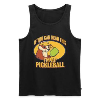 Pickleball: Wenn du das lesen kannst, bin ich bei Funny Player - Männer Premium Bio Tank Top - Schwarz - Vorne - Michal (187cm)