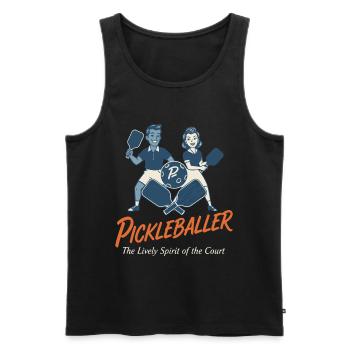 Joueur drôle de pickleball Joueur de pickleball Amour - Débardeur bio Premium Homme - noir - Devant - Michal (187cm)