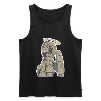 Angelic Angel Hoodie Sentinel - Débardeur bio Premium Homme - noir - Devant - Michal (187cm)
