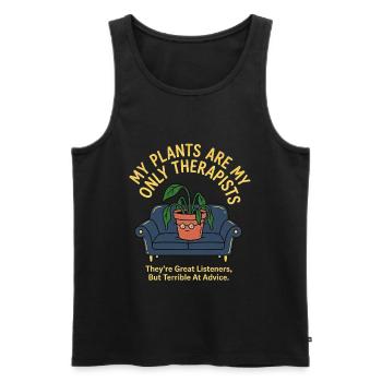 Mental Health Humor - Männer Premium Bio Tank Top - Schwarz - Vorne - Michal (187cm)