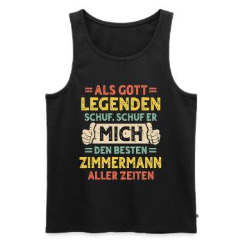 Zimmermann - Männer Premium Bio Tank Top - Schwarz - Vorne - AI Model Male 178 light (178cm)
