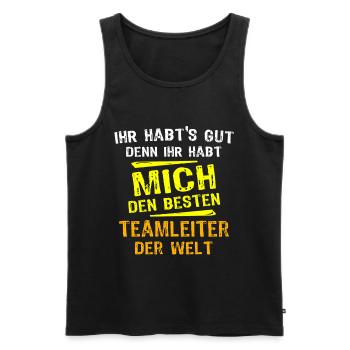 Teamleiter Geschenk - Männer Premium Bio Tank Top - Schwarz - Vorne - AI Model Male 178 light (178cm)