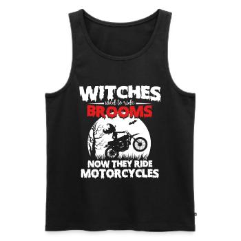 Witch Motorcycle Ride Shirt - Men's Premium Organic Tank Top - black - Front - Michal (187cm)