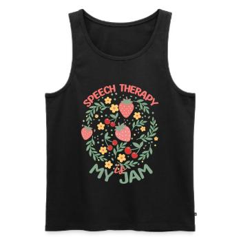 SLP Speech Therapy Is My Jam - Men's Premium Organic Tank Top - black - Front - Michal (187cm)