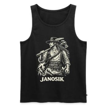 Janosik Polish Highland Legend - Men's Premium Organic Tank Top - black - Front - AI Model Male 178 light (178cm)