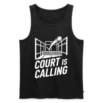 Court is Calling Padel Tennis Lifestyle Sport - Men's Premium Organic Tank Top - black - Front - AI Model Male 178 light (178cm)