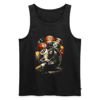 8-Ball Billard Jesus - Männer Premium Bio Tank Top - Schwarz - Vorne - AI Model Male 178 light (178cm)