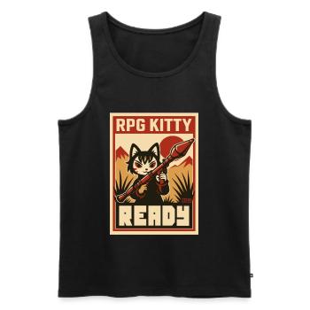 RPG Kitty Ready Poster - Men's Premium Organic Tank Top - black - Front - Michal (187cm)