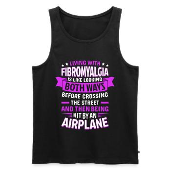 Funny Quote For Fibromyalgia Awareness - Men's Premium Organic Tank Top - black - Front - AI Model Male 178 light (178cm)