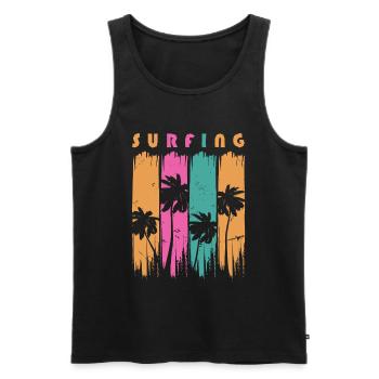 Surf Surfen Surfer - Débardeur bio Premium Homme - noir - Devant - Michal (187cm)