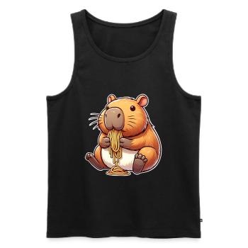 Pâtes à capybara - Débardeur bio Premium Homme - noir - Devant - Michal (187cm)