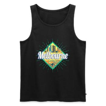 Melbourne Victoria Australien Skyline Souvenir - Männer Premium Bio Tank Top - Schwarz - Vorne - Michal (187cm)