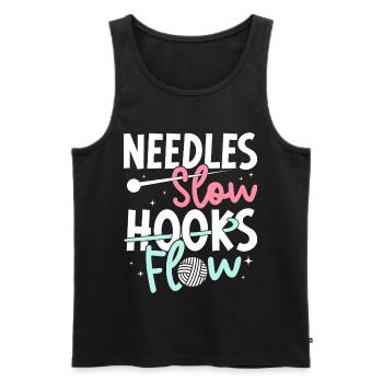 Crochet Hooks Flow Crocheter - Men's Premium Organic Tank Top - black - Front - Michal (187cm)