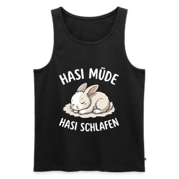 Hasi müde Hasi schlafen  - Männer Premium Bio Tank Top - Schwarz - Vorne - Michal (187cm)