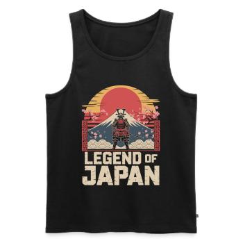 Japan Samurai Shirt Retro Sun Cherry Blossoms - Men's Premium Organic Tank Top - black - Front - AI Model Male 178 light (178cm)