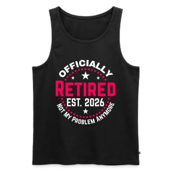 Funny im Ruhestand 2026 OFFIZIELL IM RUHESTAND 2026 - Männer Premium Bio Tank Top - Schwarz - Vorne - Michal (187cm)
