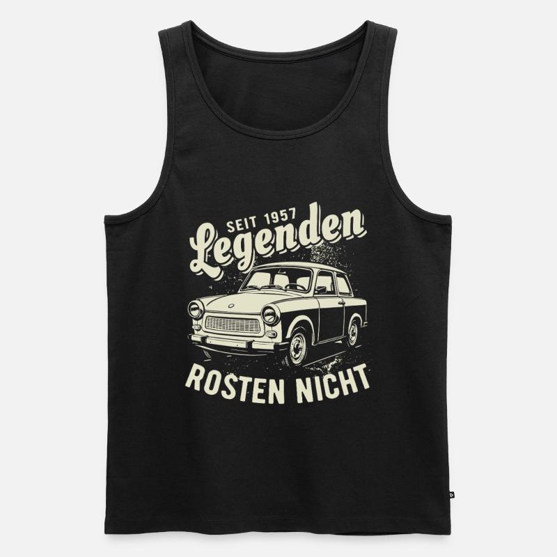 Trabi | Legenden Rosten Nicht | Oldtimer - Männer Premium Bio Tank Top - Schwarz