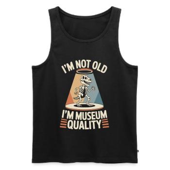 Je ne suis pas un vieux T-shirt Dinosaure Anniversaire - Débardeur bio Premium Homme - noir - Devant - Michal (187cm)