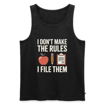 School Secretariat School Office Organization Team - Men's Premium Organic Tank Top - black - Front - AI Model Male 178 light (178cm)