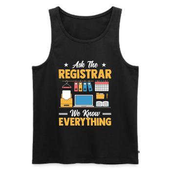 School Secretary School Office Secretariat School - Men's Premium Organic Tank Top - black - Front - AI Model Male 178 light (178cm)