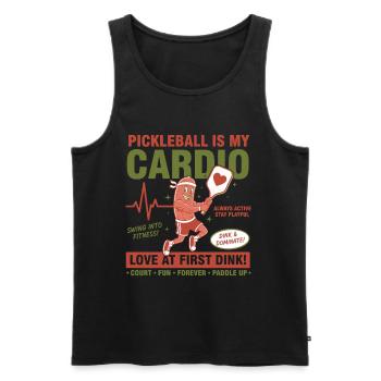 Le pickleball est mon cardio Joueur drôle de pickleball - Débardeur bio Premium Homme - noir - Devant - Michal (187cm)