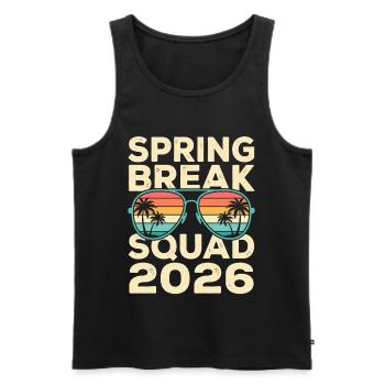 Spring Break Squad 2026 Retro Palmen Design - Männer Premium Bio Tank Top - Schwarz - Vorne - Michal (187cm)