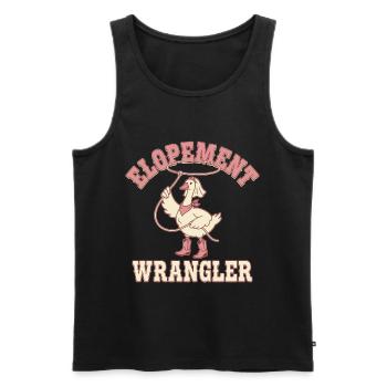 Elopement Gans Western Design - Männer Premium Bio Tank Top - Schwarz - Vorne - AI Model Male 178 light (178cm)