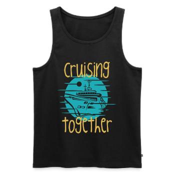 Cruising Together Boat Graphic - Men's Premium Organic Tank Top - black - Front - Michal (187cm)