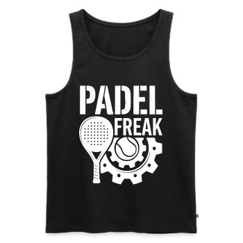 Padel Freak Sport Enthusiasm Performance - Men's Premium Organic Tank Top - black - Front - AI Model Male 178 light (178cm)