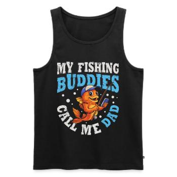 Fishing Dad Friends Dad Funny Dad Fisherman - Men's Premium Organic Tank Top - black - Front - Michal (187cm)