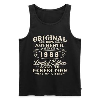 1986 Vintage Retro Geburtstagsgeschenk - Männer Premium Bio Tank Top - Schwarz - Vorne - Michal (187cm)