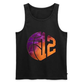 NUMÉRO 12 : 12E ANNIVERSAIRE DE BASKET-BALL - Débardeur bio Premium Homme - noir - Devant - Michal (187cm)