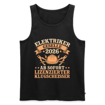 Elektriker Geselle 2026 Ausbildung bestanden - Männer Premium Bio Tank Top - Schwarz - Vorne - Michal (187cm)