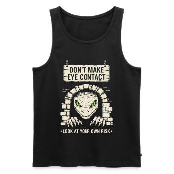 Bazyliszek Look At Your Own Risk - Men's Premium Organic Tank Top - black - Front - Michal (187cm)