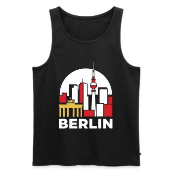 Berlin Skyline TV Tower - Men's Premium Organic Tank Top - black - Front - AI Model Male 178 light (178cm)