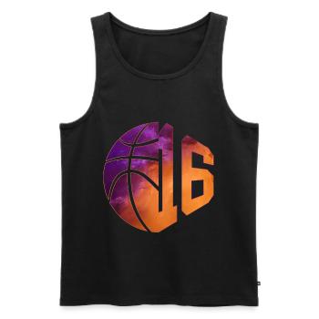 NUMÉRO 16 BASKETBALL 16E ANNIVERSAIRE - Débardeur bio Premium Homme - noir - Devant - Michal (187cm)