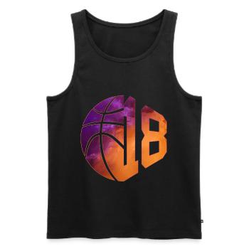 NUMÉRO 18 BASKETBALL 18E ANNIVERSAIRE - Débardeur bio Premium Homme - noir - Devant - Michal (187cm)