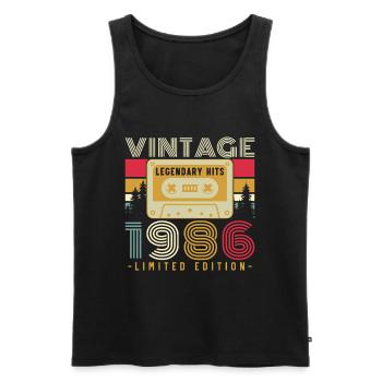 1986 Vintage Retro Geburtstagsgeschenk - Männer Premium Bio Tank Top - Schwarz - Vorne - Michal (187cm)