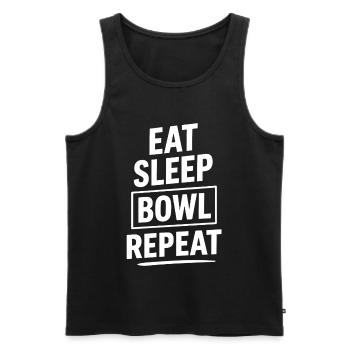 Eat Sleep Bowl Repeat Bowling Sport Fan - Men's Premium Organic Tank Top - black - Front - Michal (187cm)