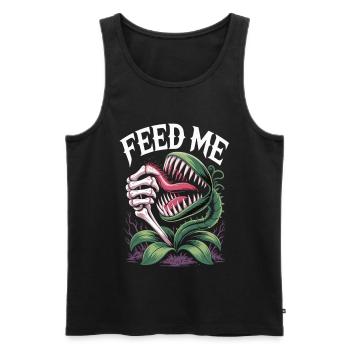 Feed Me T-Shirt Carnivorous Plant - Men's Premium Organic Tank Top - black - Front - AI Model Male 178 light (178cm)