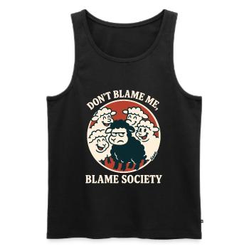 Blame Society Sheep Circle - Men's Premium Organic Tank Top - black - Front - AI Model Male 178 light (178cm)
