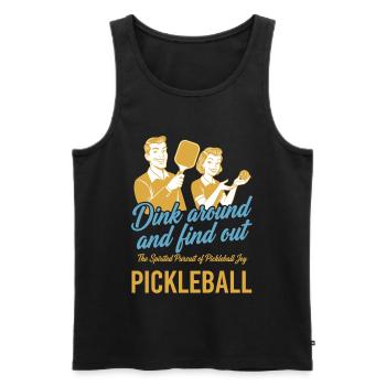 Pickleball S’amuse et découvre l’Amour Drôle - Débardeur bio Premium Homme - noir - Devant - AI Model Male 178 light (178cm)